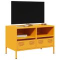 vidaXL TV skrinka horčicovožltá 68x39x43,5cm oceľ valcovaná za studena