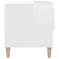 vidaXL Nočný stolík lesklý biely 50x46x50 cm spracované drevo