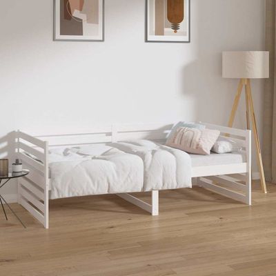 vidaXL Denná posteľ s matracom biela 90x190 cm masívna borovica