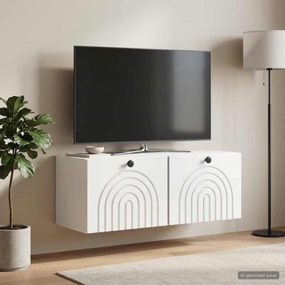 vidaXL Nástenná TV skrinka Biela s vysokým leskom 78,5 x 31 x 30 cm