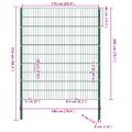 vidaXL Plotový panel so stĺpikmi, železný 176,5x200 cm, zelený