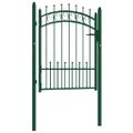 vidaXL Plotová brána EMMEN s hrotmi oceľ 104x109,5 cm zelená