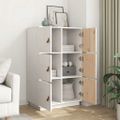 vidaXL Vysoká skrinka biela 67x40x108,5 cm masívna borovica
