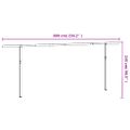 vidaXL Súprava markízových stĺpikov antracitová 600x245 cm železo