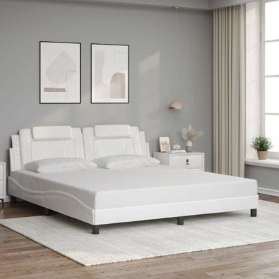 vidaXL Rám postele Viana bez matraca biely 180x200 cm umelá koža