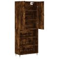 vidaXL Vysoká skrinka dymový dub 69,5x34x180 cm spracované drevo