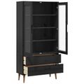 vidaXL Vitrínový kabinet s sklom MOLDE 90 x 35 x 175 cm Čierna