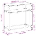 vidaXL Konferenčný stolík priehľadná sklenená doska 80x35x81 cm oceľ