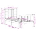 vidaXL Posteľný rám s čelom medovohnedý 90x200 cm masívne drevo