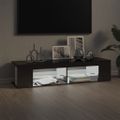 vidaXL TV skrinka s LED svetlami lesklá sivá 135x39x30 cm