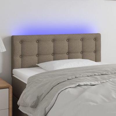 vidaXL Čelo postele s LED sivohnedé 80x5x78/88 cm látka