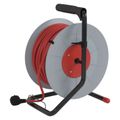 Predlžovací kábel EMOS P19450 na bubne 50 m / 4 zásuvky / červený / PVC / 230 V / 1,5 mm²