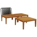 vidaXL 3 ks Záhradný lounge set s vankúšmi Prírodná