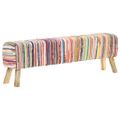 vidaXL Lavička 160 cm viacfarebná chindi látková