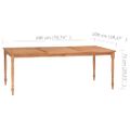 vidaXL Stôl Batavia 200x100x75 cm tíkový masív