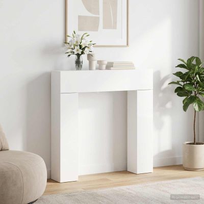 vidaXL Rám krbu Biela 102 x 18 x 100,5 cm Kompozitné drevo