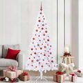 vidaXL Umelý vianočný stromček s 300 LED-i Biela 210 cm PVC a oceľ