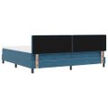 vidaXL Posteľ s pružinovým rámom Tmavomodrá 200 x 200 cm Zamat