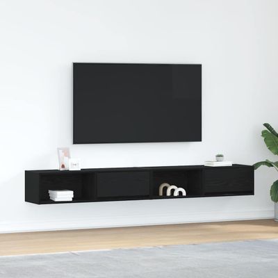 vidaXL TV skrinky 2 ks Dub čierny 100x31x25,5 cm Konštrukčné drevo