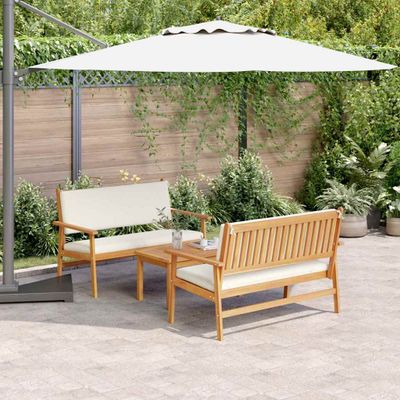 vidaXL Súprava záhradných pohoviek 3 pcs Hnedá 120 x 65,5 x 79 cm