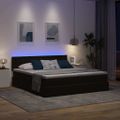 vidaXL LED úložná posteľ s matracom Čierna 180 x 200 cm Zamat