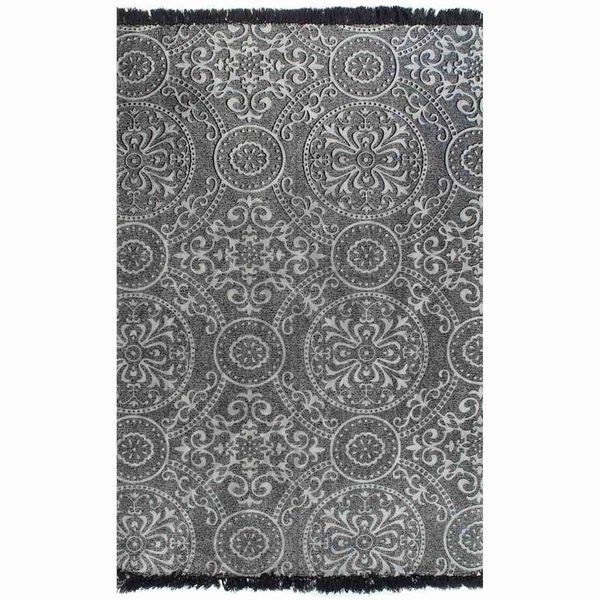vidaXL Kilim koberec sivý 120x180 cm bavlnený vzorovaný
