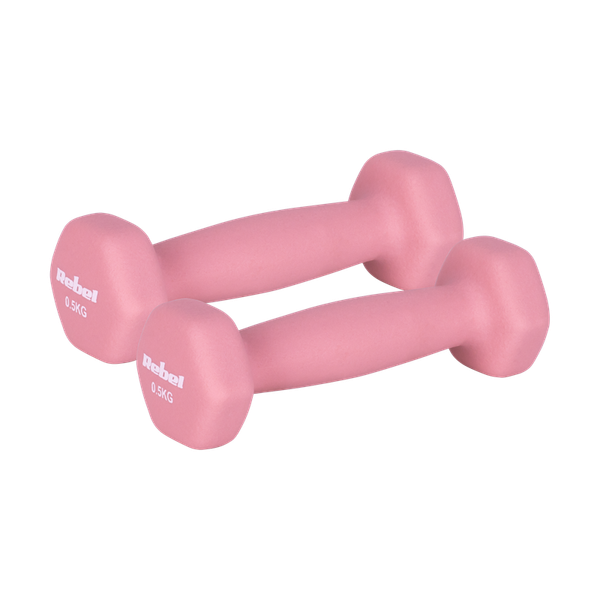 Činky REBEL ACTIVE RBA-2330-0.5 liatinové neoprénové HEX 2x0,5kg
