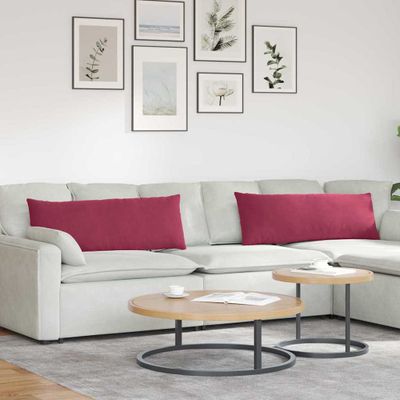 vidaXL Vankúše na pohovku 2 pcs Víno červené 120 x 40 cm