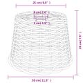 vidaXL Tienidlo na stropnú lampu hnedé Ø30x20 cm prútené