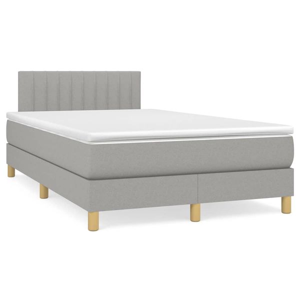 vidaXL Boxspring posteľ s matracom bledosivá 120x190 cm látka