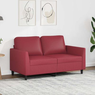 vidaXL 2-miestna pohovka vínovočervená 120 cm umelá koža