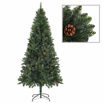 vidaXL Umelý vianočný stromček s borovicovými šiškami zelený 180 cm