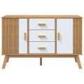 vidaXL Komoda OLDEN, bielo hnedá 114x43x73,5 cm, borovicový masív