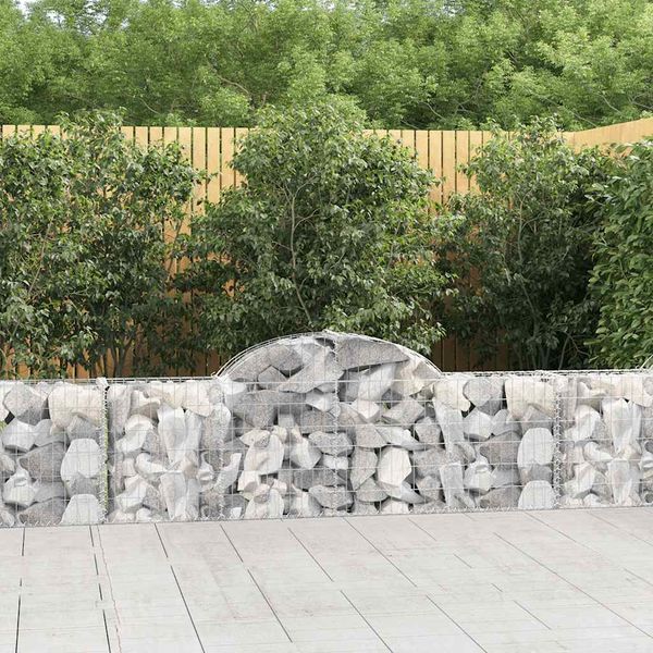 vidaXL Oblúkový gabionový kôš 200x30x60/80 cm pozinkované železo