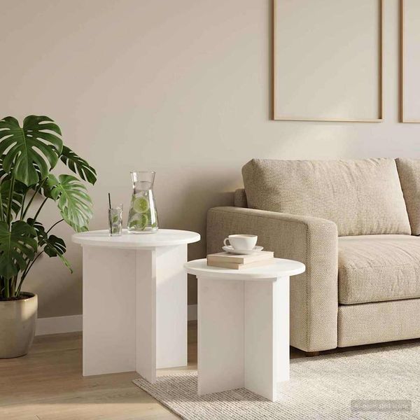 vidaXL Sada príručných stolíkov s úložiskom 2 pcs Konštruované drevo