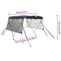 vidaXL Strieška Bimini s 3 oblúkmi a sieť. stenami 183x(137-152)x137cm