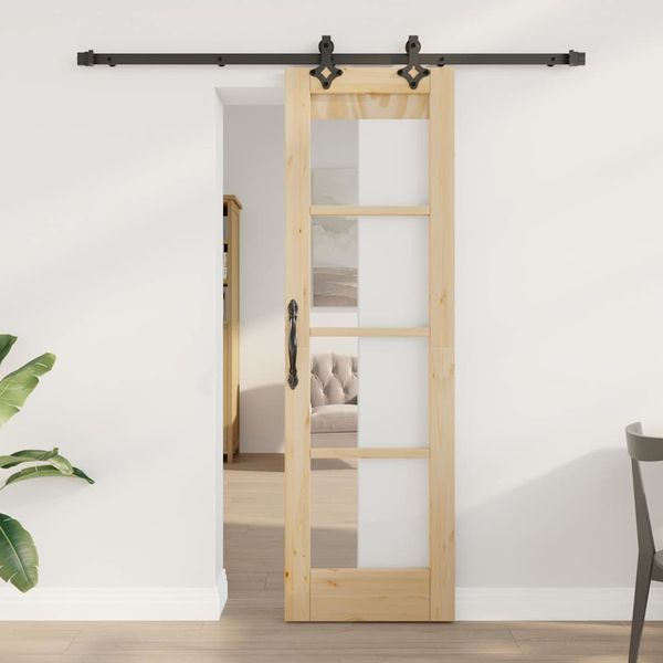 vidaXL Posuvné dvere ORKDAL Prírodná a čierna 61 x 198,5 cm
