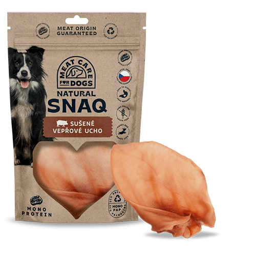 DOG SNAQ 99180 doplnkové krmivo pre psy - sušené bravčové ucho 1ks