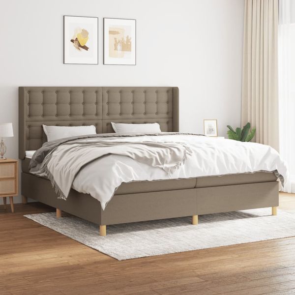 vidaXL Boxspring posteľ s matracom sivohnedý 200x200 cm látka