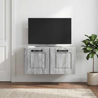 vidaXL Nástenná TV skrinka Nástenný Sivá sonoma 59,5 x 31 x 30 cm