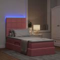 vidaXL LED úložná posteľ s matracom Ružová 90 x 200 cm Zamat