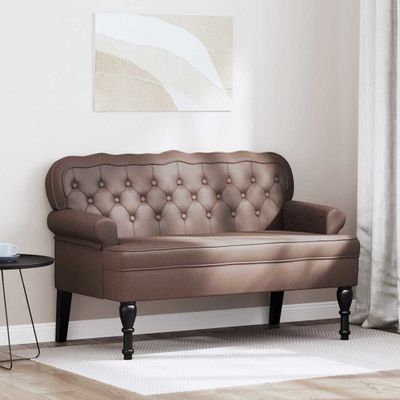 vidaXL Chesterfield lavica Hnedá 119,5 x 64,5 x 75 cm Umelá koža