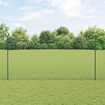 vidaXL Zváraný drôtový plot s podperou 25 x 1,5 m Zelená Sieťovina