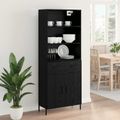 vidaXL Highboard Čierny dub 69,5 x 34 x 180 cm Kompozitné drevo
