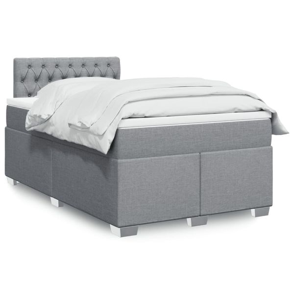 vidaXL Boxspring posteľ s matracom bledosivá 120x200 cm látka