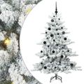 vidaXL Umelý Sklápací Vianočný Stromček Biela 150 cm PVC a oceľ