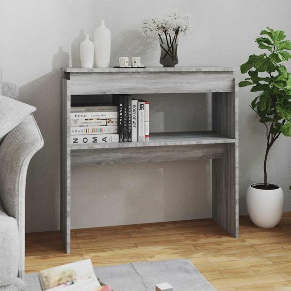 vidaXL Konzolový stolík sivý dub sonoma 80x30x80 cm spracované drevo