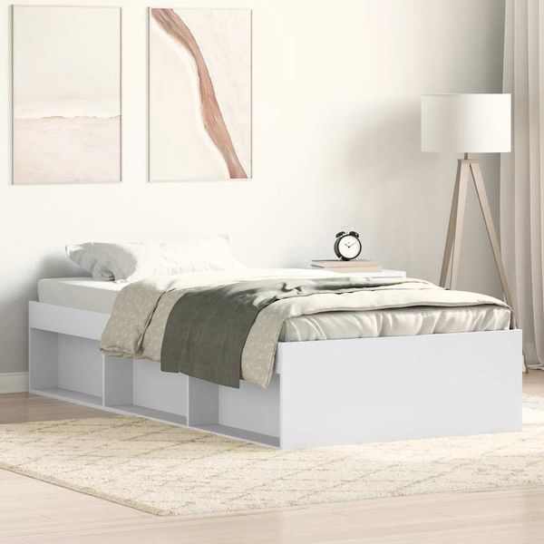 vidaXL Posteľný rám biely 75x190 cm malé jednolôžko