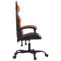vidaXL Otočná herná stolička čierna a oranžová umelá koža