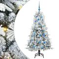 vidaXL Umelý Sklápací Vianočný Stromček Biela 150 cm PE a PVC